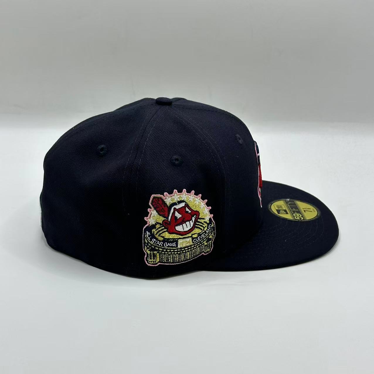 Navy Chief Wahoo Cleveland Indians Guardians Banned New Era 59Fifty Fitted Hat