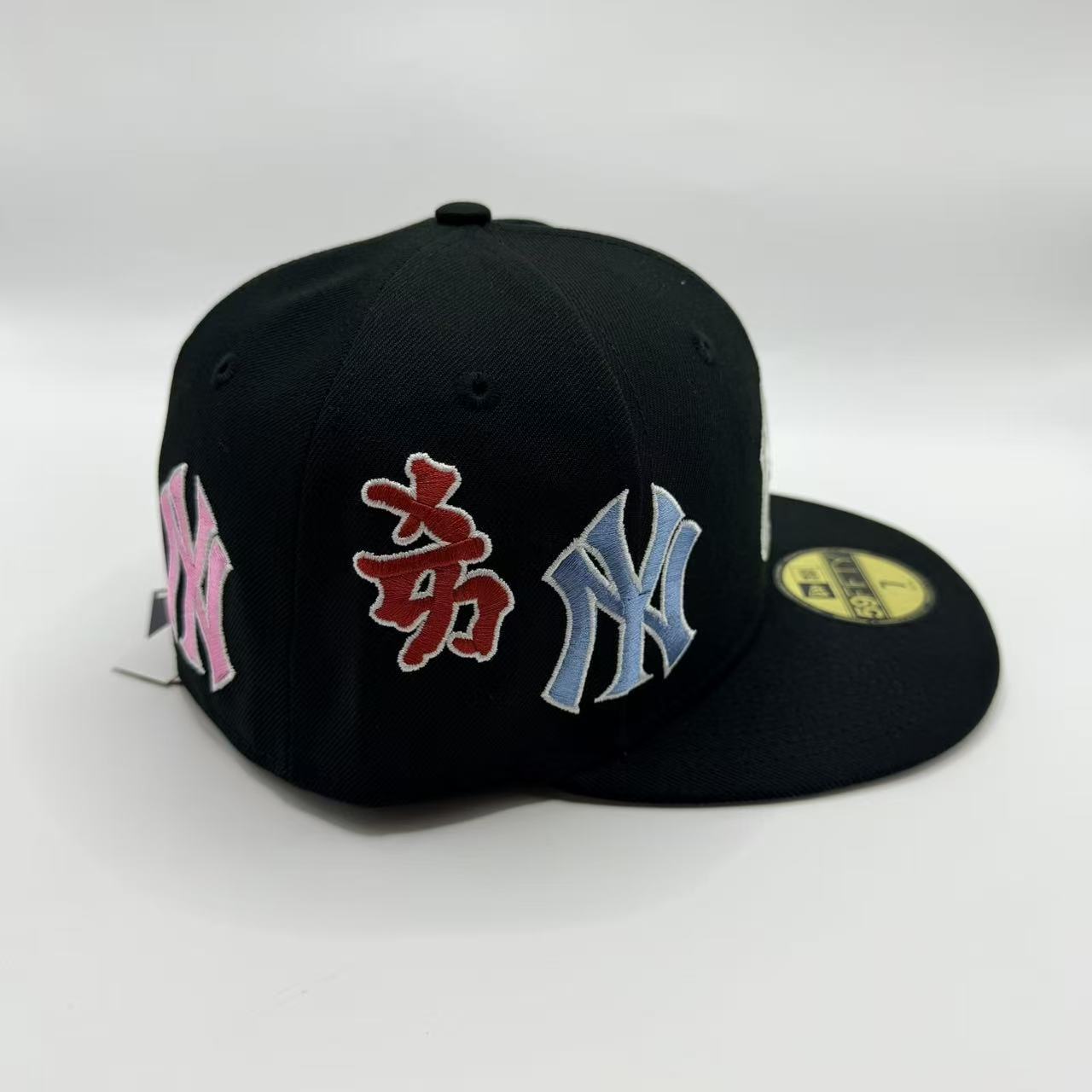 Black Supreme New York Yankees All Over Kanji New Era Fitted Hat Cap - view 2