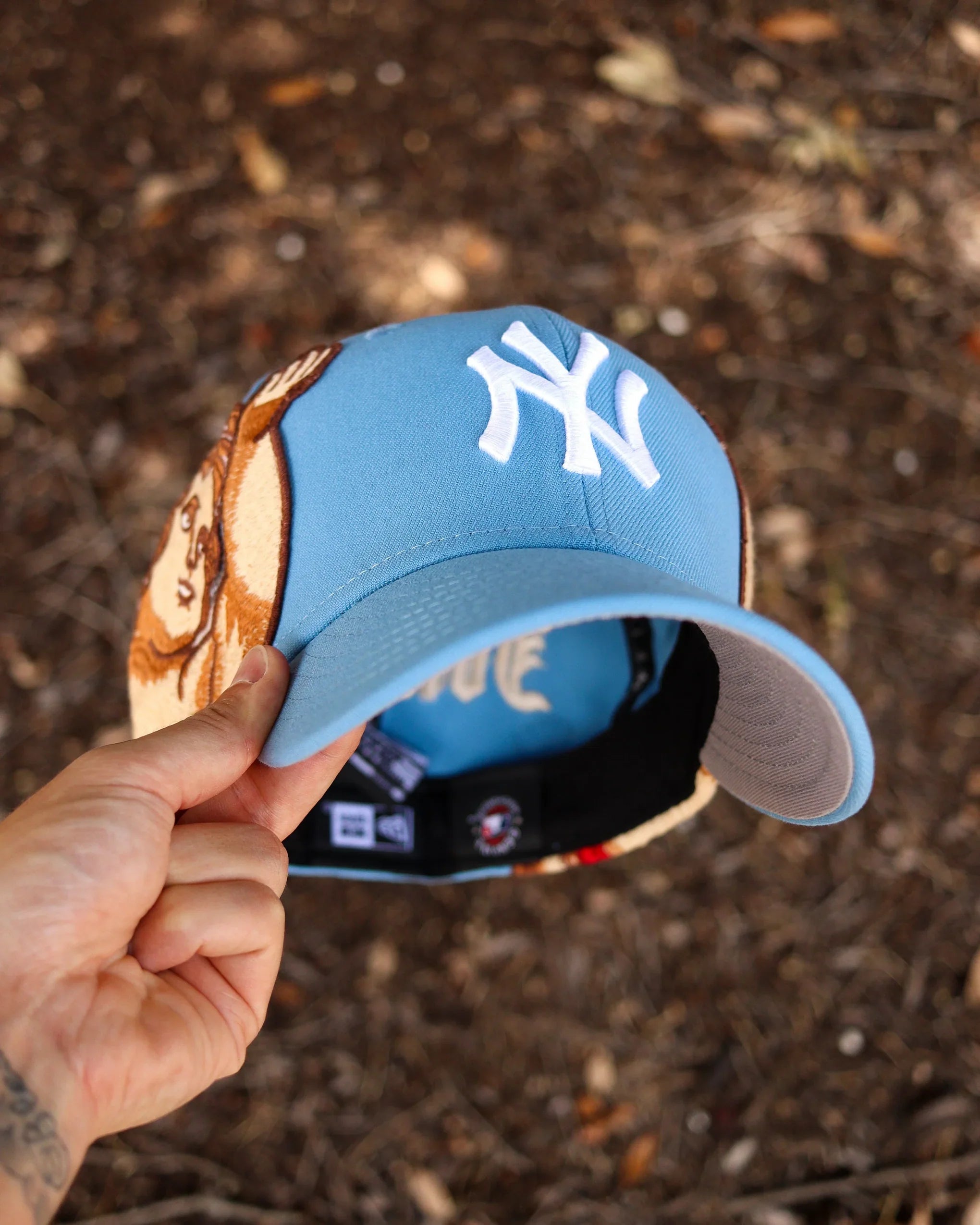 Sky Blue Jon Stan New York Yankees New Era Fitted Hat Cap 59Fifty