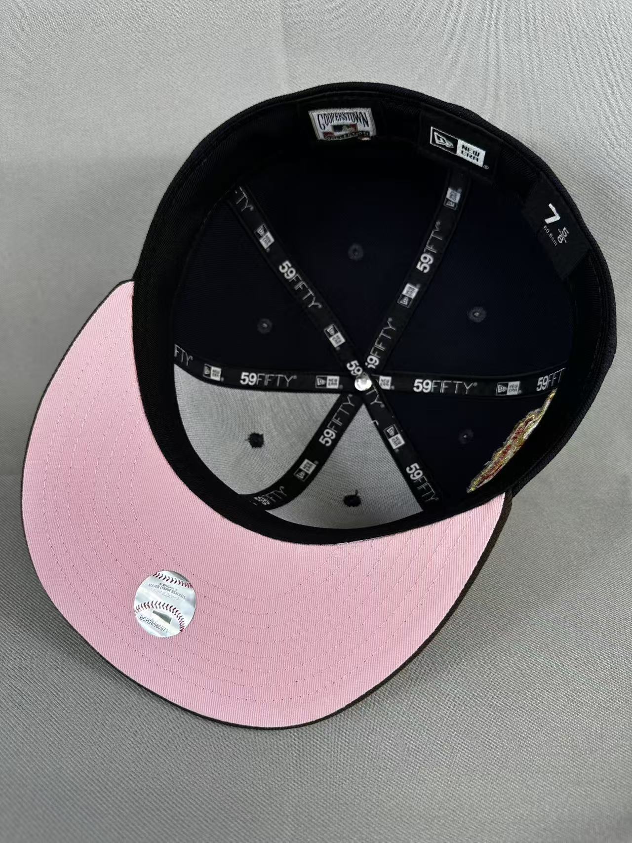 Navy Pinky Chief Wahoo 100 Seasons fitted hat, view 4