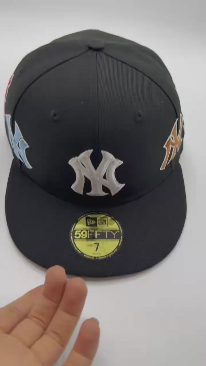 Black Supreme New York Yankees All Over Kanji New Era Fitted Hat Cap